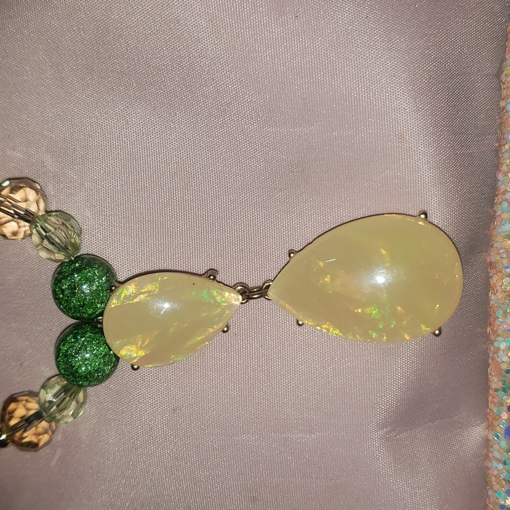 Vintage opal pendent one Vintage beaded necklaces